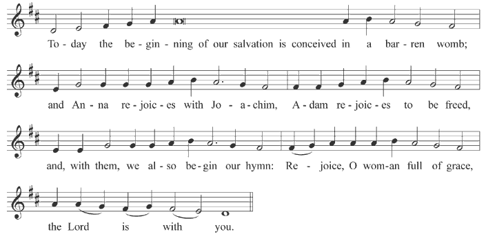 Pre-festive troparion of the Maternity of Anna